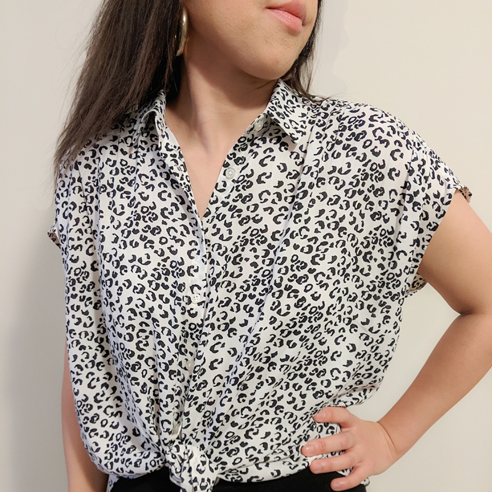 LOFT Animal Print Blouse